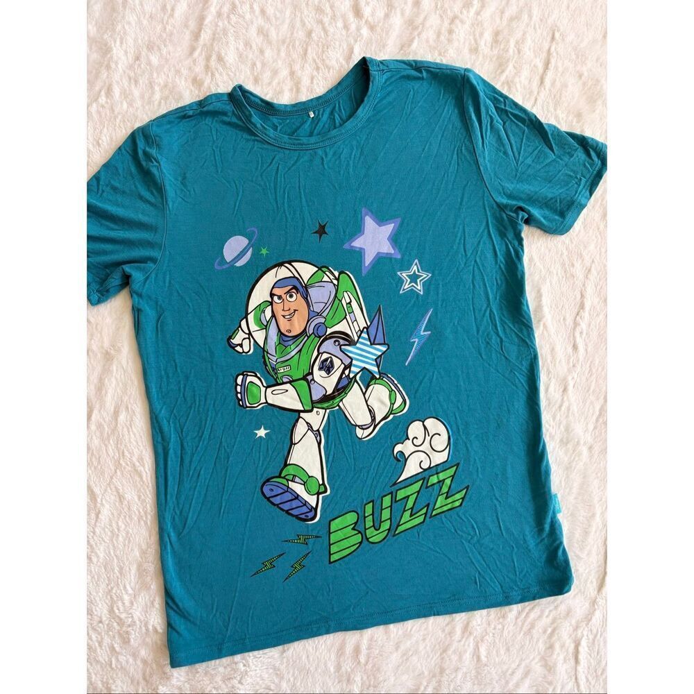 Posh Peanut Disney Buzz Lightyear T-Shirt Kids 10/12 Teal Toy Story Graphic Tee